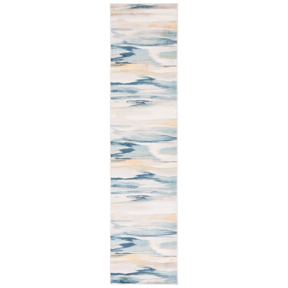 SAFAVIEH Skyler Ilija Abstract Runner Rug, Beige/Navy, 2'2" x 9'