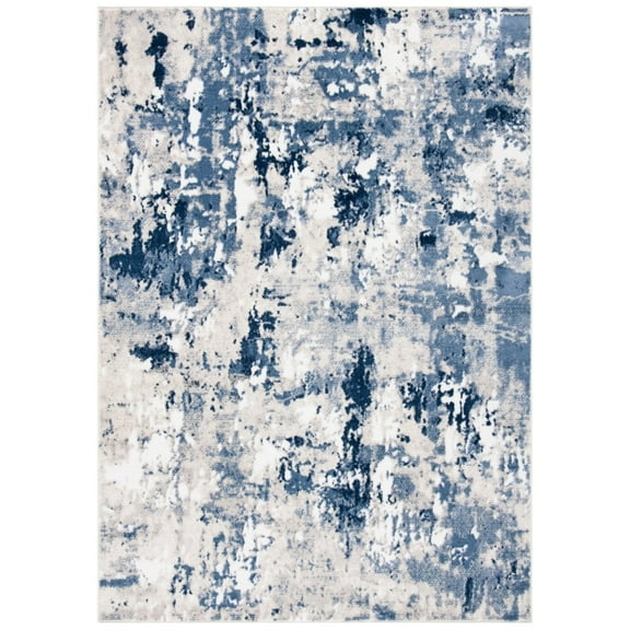 SAFAVIEH Skyler Jacques Distressed Area Rug, Grey/Navy, 5'5" x 7'7"