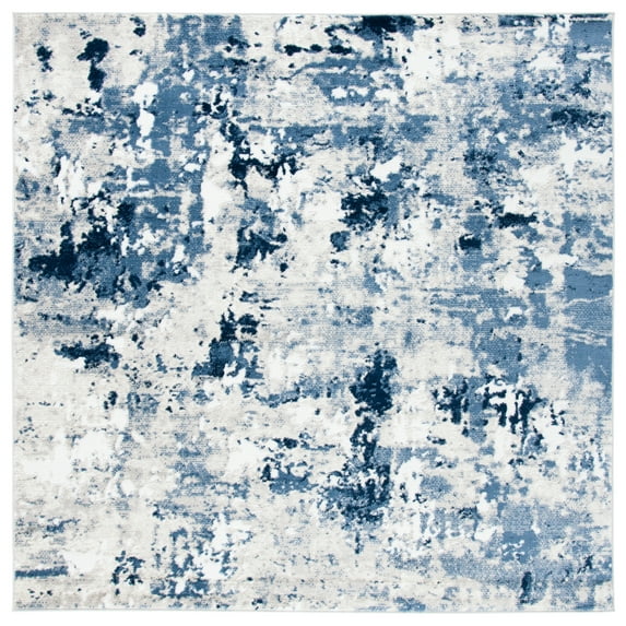 SAFAVIEH Skyler Jacques Distressed Area Rug, Grey/Navy, 6'7" x 6'7" Square