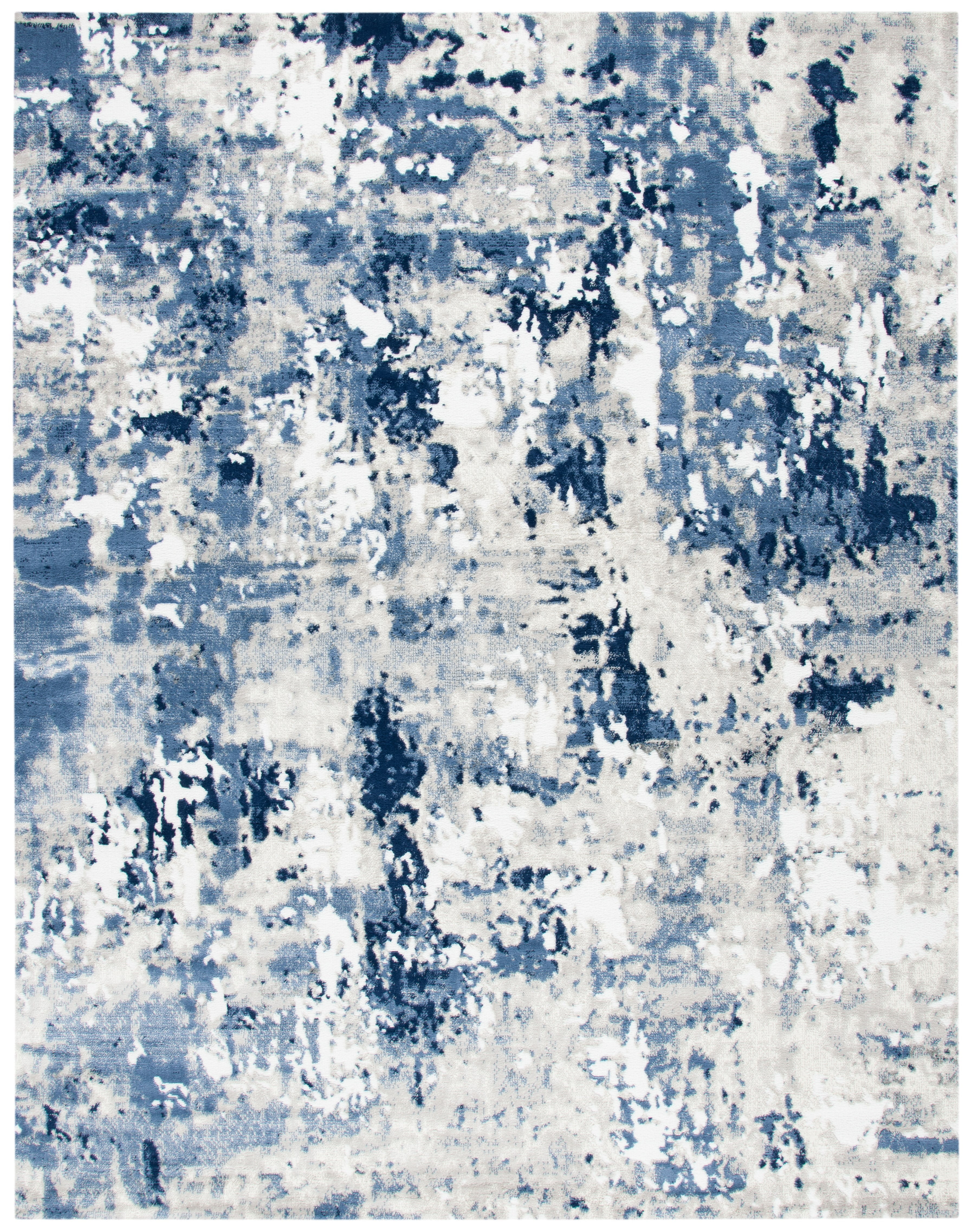 SAFAVIEH Skyler Jacques Distressed Area Rug, Grey/Navy, 9' x 12'
