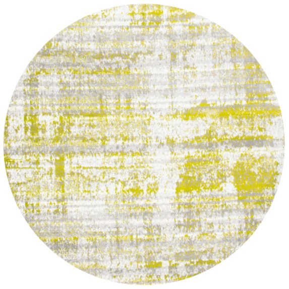 SAFAVIEH Skyler Jobeth Distressed Area Rug, Silver/Green, 6'7" x 6'7" Round