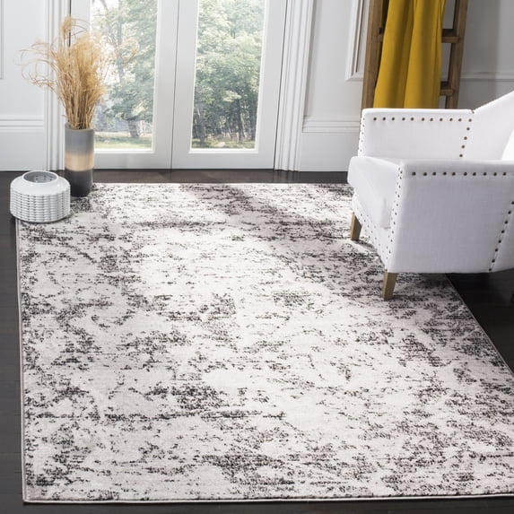 SAFAVIEH Skyler Joisse Abstract Area Rug, Charcoal/Ivory, 6'7" x 6'7" Square