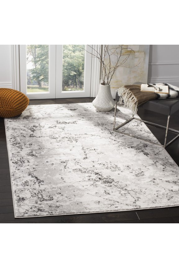 Skyler Joisse Abstract Area Rug, Grey/Ivory, 5'1" x 7'6"