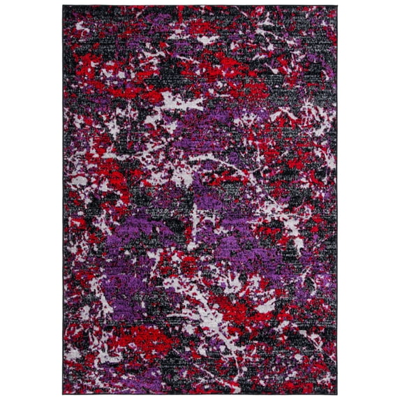 SAFAVIEH Skyler Joisse Distressed Area Rug, Black/Purple, 6' x 9'