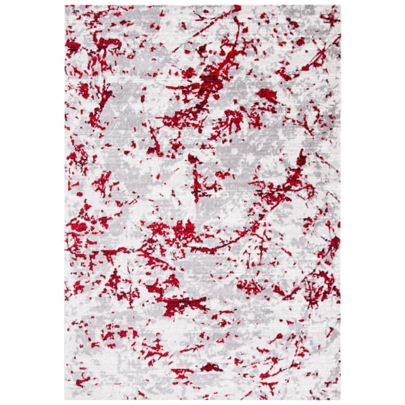 SAFAVIEH Skyler Joisse Distressed Area Rug, Grey/Red, 4' x 6'