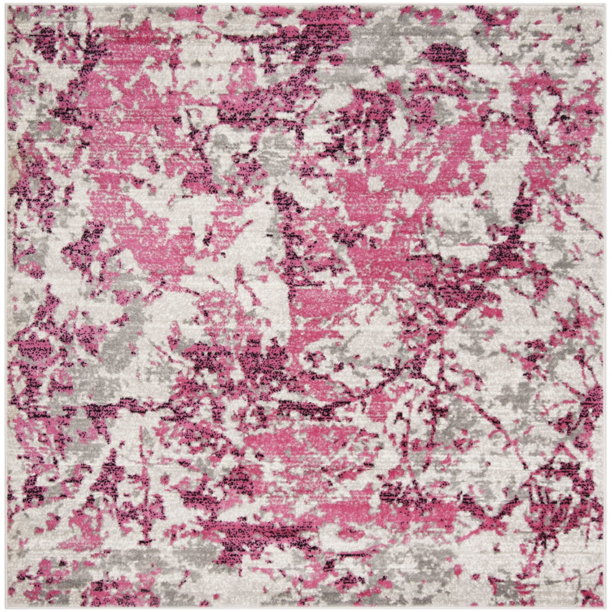 SAFAVIEH Skyler Joisse Distressed Area Rug, Pink/Ivory, 8' x 8' Square