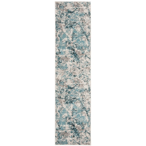 SAFAVIEH Skyler Joisse Distressed Runner Rug, Blue/Ivory, 2' x 16'
