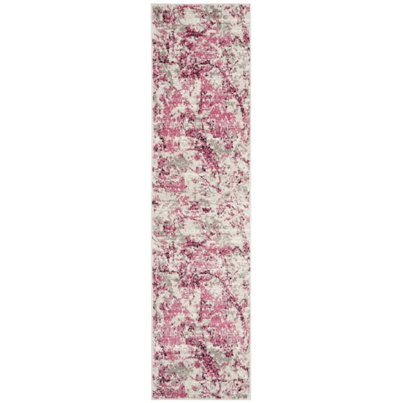 SAFAVIEH Skyler Joisse Distressed Runner Rug, Pink/Ivory, 2' x 14'