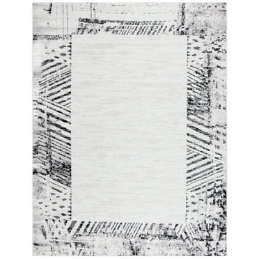 SAFAVIEH Skyler Kady Bordered Area Rug, Ivory Grey/Black, 8' x 10'