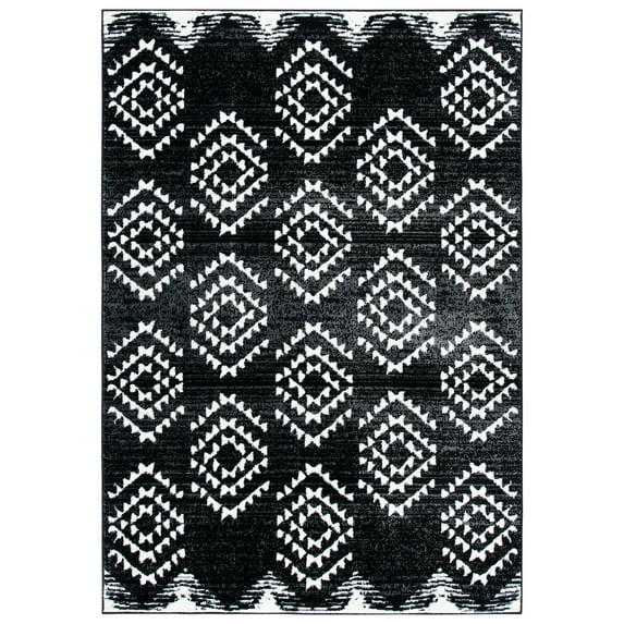 SAFAVIEH Skyler Kandace Oriental Area Rug, Black/Ivory, 4' x 6'