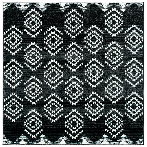 SAFAVIEH Skyler Kandace Oriental Area Rug, Black/Ivory, 6'7" x 6'7" Square