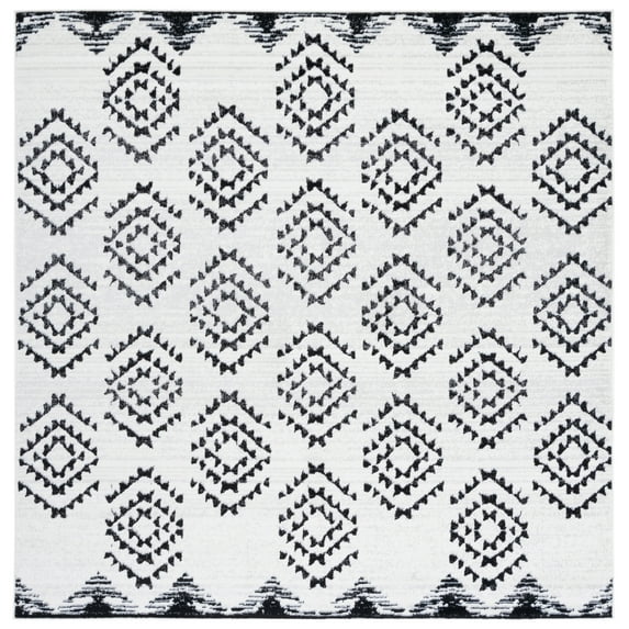 SAFAVIEH Skyler Kandace Oriental Area Rug, Ivory/Black, 6'7" x 6'7" Square