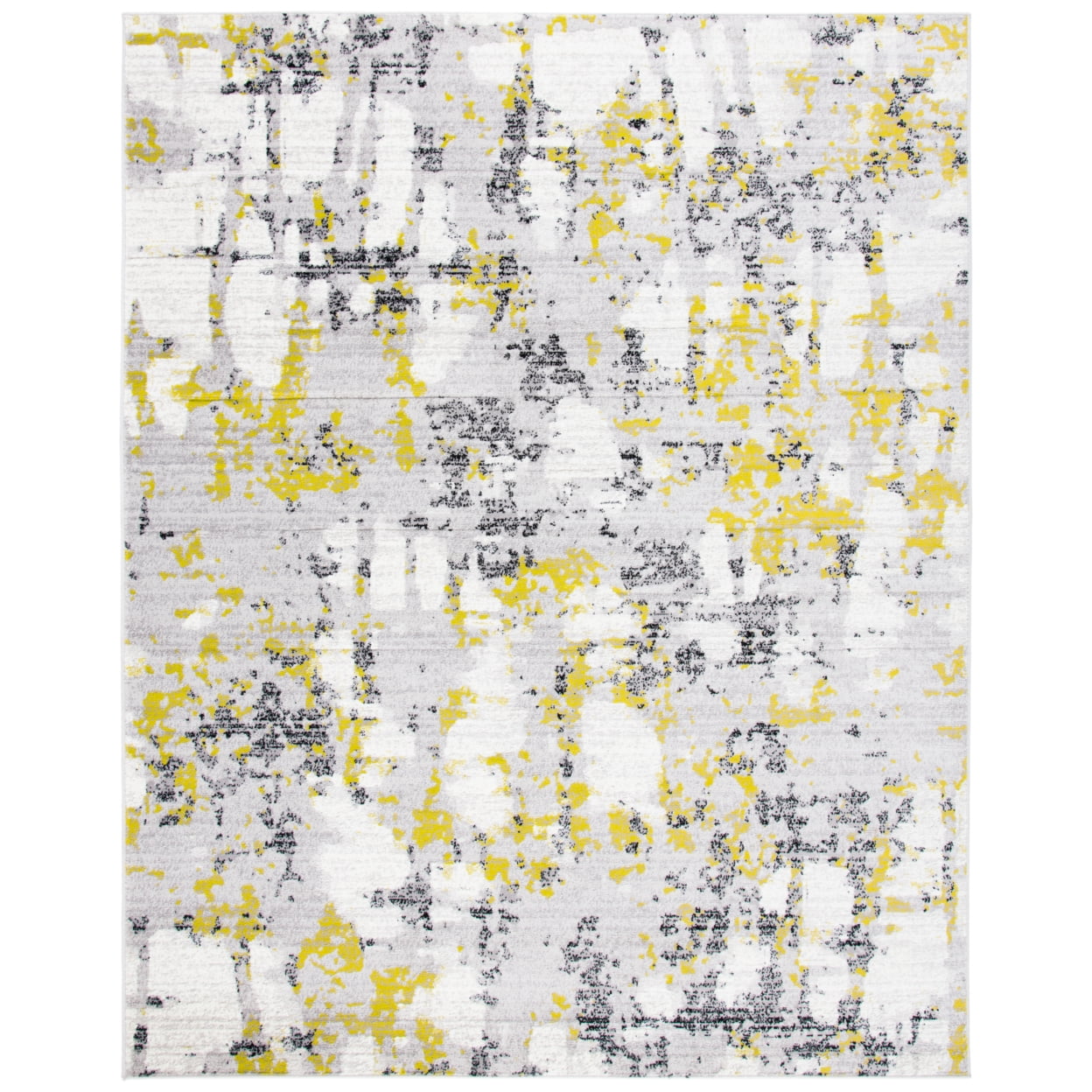 Skyler Grey and Green Abstract Medallion 6' x 9' Synthetic Area Rug