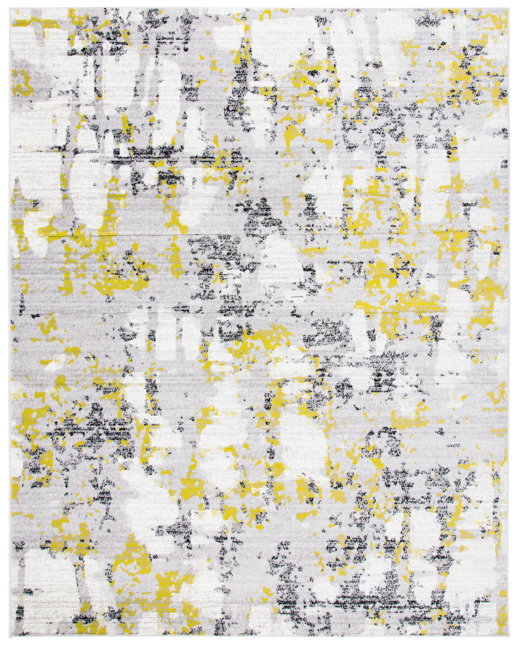 Reversible Grey/Green Abstract Synthetic 8' x 10' Area Rug