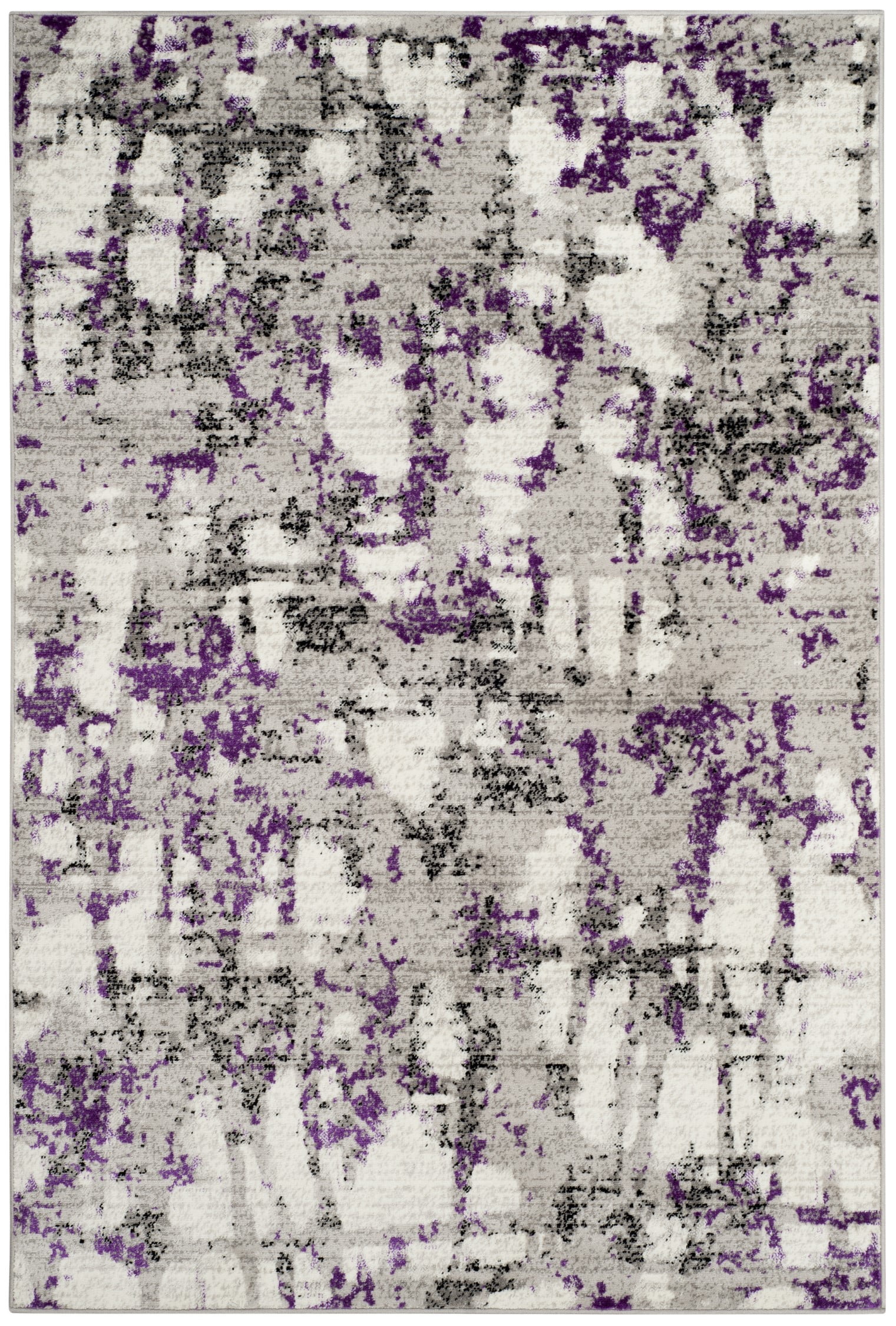 Elysian Grey & Purple Medallion Synthetic Area Rug - 5'1" x 7'6"