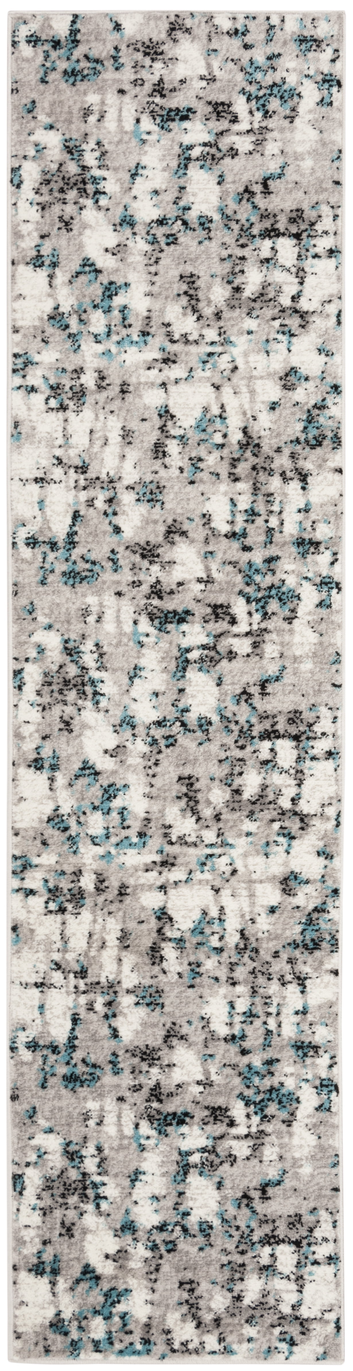 SAFAVIEH Skyler Langston Abstract Runner Rug, Grey/Blue, 2' x 8'