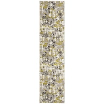 SAFAVIEH Skyler Langston Abstract Runner Rug, Grey/Green, 2' x 8'