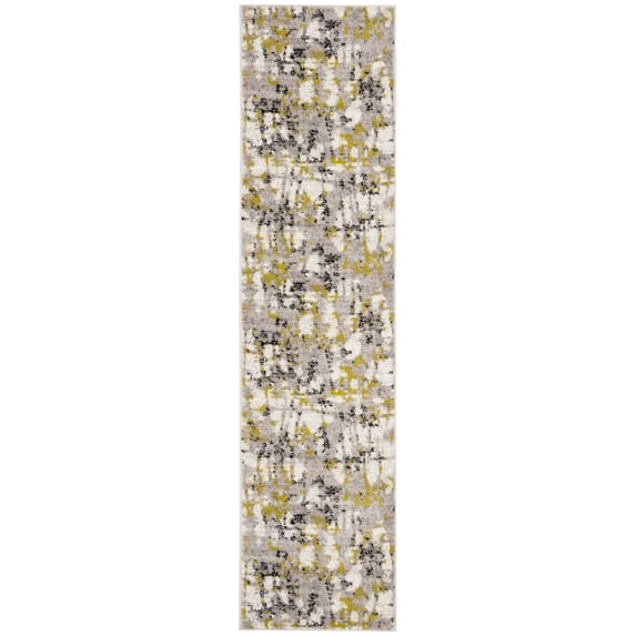 SAFAVIEH Skyler Langston Abstract Runner Rug, Grey/Green, 2' x 8'