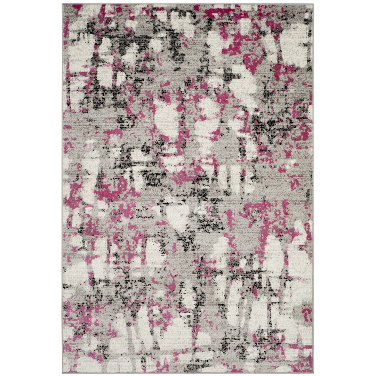 Gray Medallion 6' x 9' Stain-Resistant Synthetic Area Rug