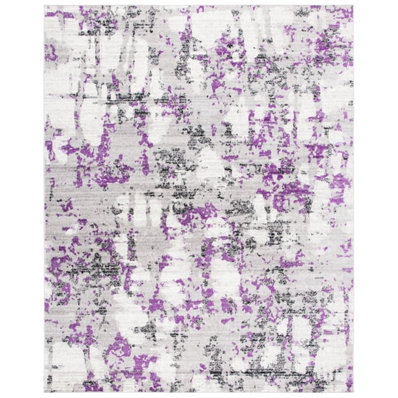 SAFAVIEH Skyler Langston Distressed Area Rug, Grey/Purple, 10' x 14'