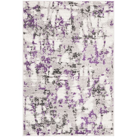 SAFAVIEH Skyler Langston Distressed Area Rug, Grey/Purple, 2' x 4'