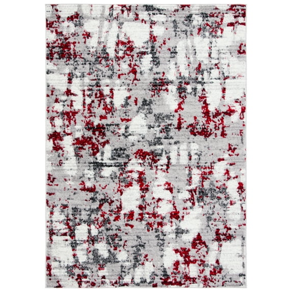 SAFAVIEH Skyler Langston Distressed Area Rug, Grey/Red, 6' x 9'