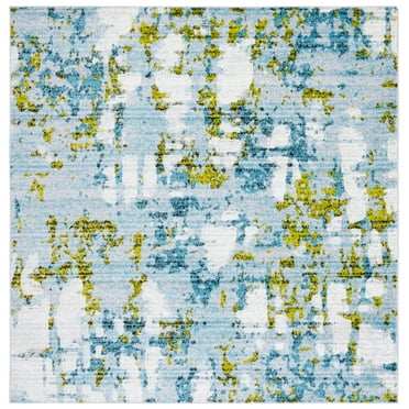 SAFAVIEH Skyler Langston Distressed Area Rug, Teal/Green, 6'7" x 6'7" Square
