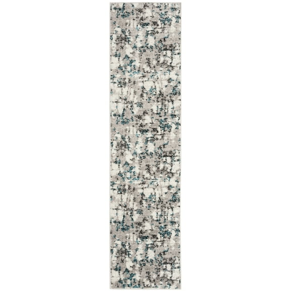 SAFAVIEH Skyler Langston Distressed Runner Rug, Grey/Blue, 2' x 16'
