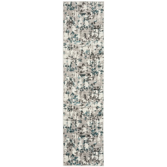 SAFAVIEH Skyler Langston Distressed Runner Rug, Grey/Blue, 2' x 18'