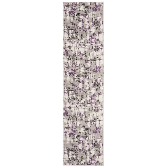 SAFAVIEH Skyler Langston Distressed Runner Rug, Grey/Purple, 2' x 12'