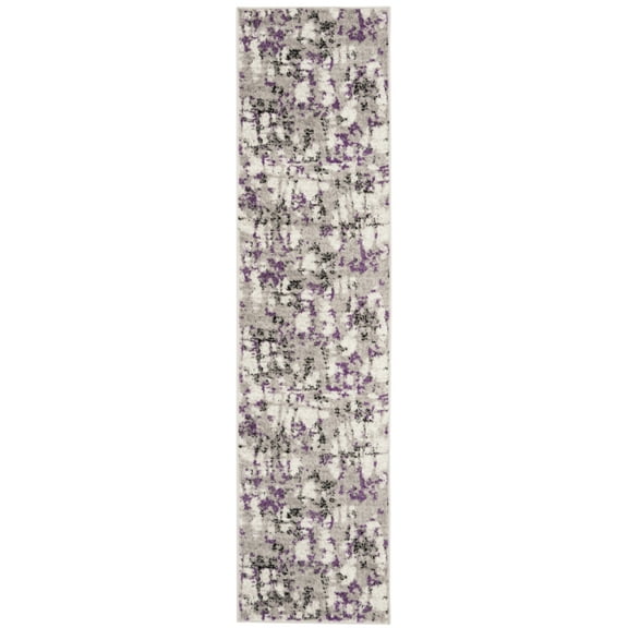 SAFAVIEH Skyler Langston Distressed Runner Rug, Grey/Purple, 2' x 18'