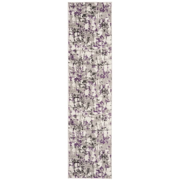 SAFAVIEH Skyler Langston Distressed Runner Rug, Grey/Purple, 2' x 20'