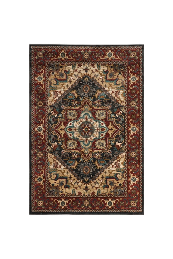 Skyler Laura Distressed Area Rug, Beige/Blue Green, 5'5" x 7'7"