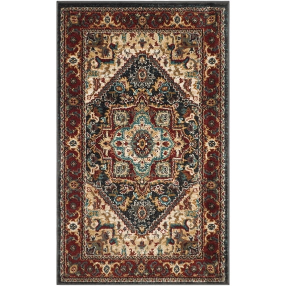 SAFAVIEH Skyler Laura Distressed Area Rug, Beige/Blue Green, 8' x 10'