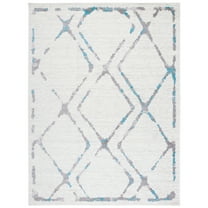 SAFAVIEH Skyler Leontyne Diamond Area Rug, Ivory/Blue, 10' x 14'