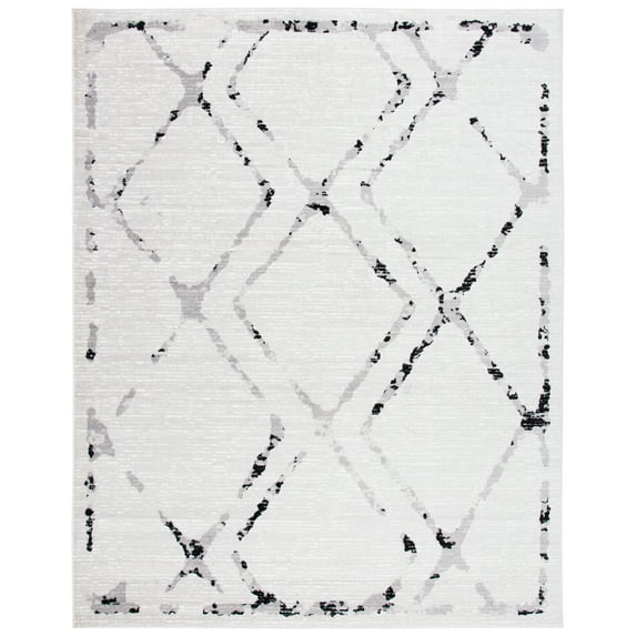 SAFAVIEH Skyler Leontyne Diamond Area Rug, Ivory/Grey, 10' x 14'