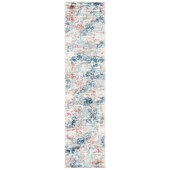 SAFAVIEH Skyler Luka Distressed Runner Rug, Beige/Burgundy, 2'2" x 9'