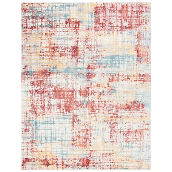 SAFAVIEH Skyler Mandy Distressed Area Rug, Burgundy/Gold, 8' x 10'