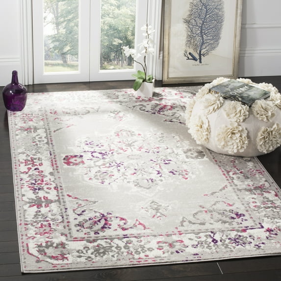 SAFAVIEH Skyler Nikeisha Floral Area Rug, Grey/Pink, 8' x 10'