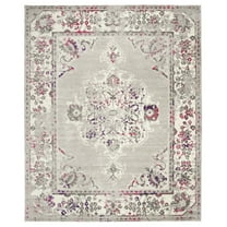 SAFAVIEH Skyler Nikeisha Floral Runner Rug, Grey/Pink, 2' x 8'