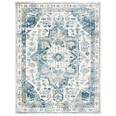 SAFAVIEH Skyler Ottoline Medallion Area Rug, Ivory/Navy, 8' x 10'