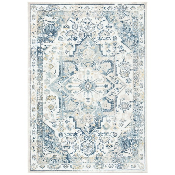 SAFAVIEH Skyler Ottoline Oriental Area Rug, Ivory/Navy, 4'5" x 6'5"