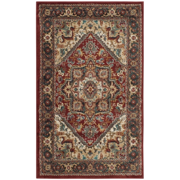 SAFAVIEH Skyler Sybella Abstract Area Rug, Gold/Blue Green, 5'5" x 7'7"