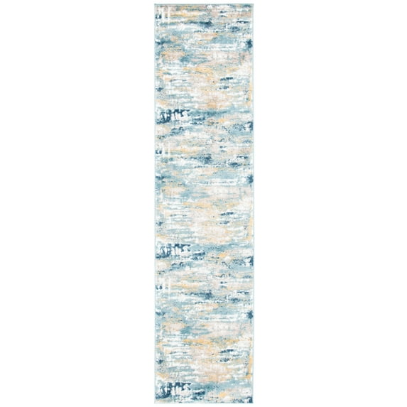 SAFAVIEH Skyler Talisha Abstract Runner Rug, Teal/Gold, 2'2" x 11'