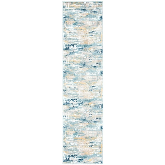 SAFAVIEH Skyler Talisha Abstract Runner Rug, Teal/Gold, 2'2" x 11'