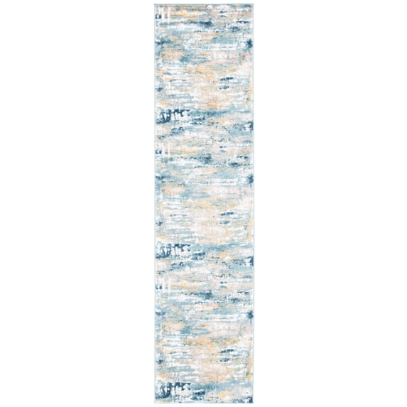SAFAVIEH Skyler Talisha Distressed Runner Rug, Teal/Gold, 2'2" x 9'