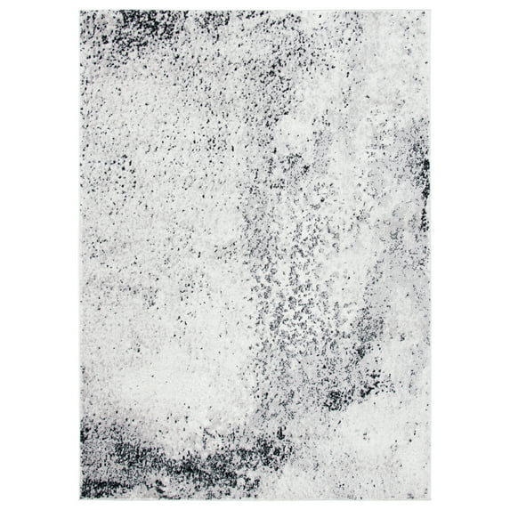SAFAVIEH Skyler Vernon Distressed Area Rug, Silver/Black, 4' x 6'
