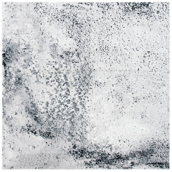SAFAVIEH Skyler Vernon Distressed Area Rug, Silver/Black, 6'7" x 6'7" Square