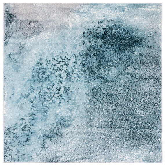 SAFAVIEH Skyler Vernon Distressed Area Rug, Silver/Blue, 6'7" x 6'7" Square