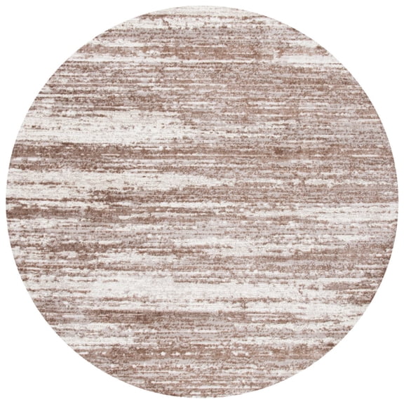 SAFAVIEH Skyler Walter Distressed Area Rug, Brown/Ivory, 6'7" x 6'7" Round